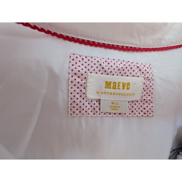 Anthropologie x Maeve Alameda Beaded Embroidered Floral Button Down Size M/L - Picture 5 of 6